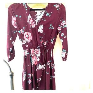 Hi-low floral dress with pockets